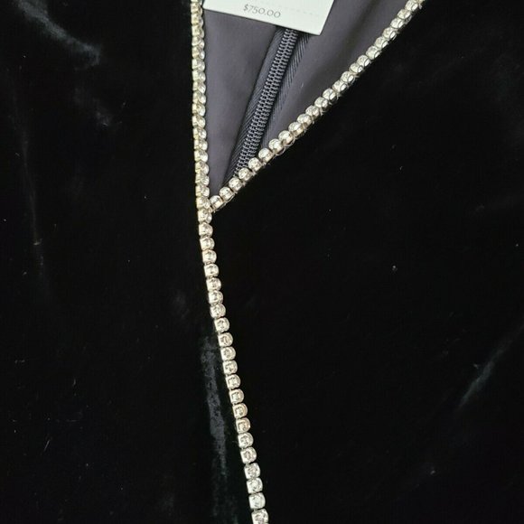 VERONICA BEARD CLEO Crystal-embellished velvet Jumpsuit Sz 6 - Picture 6 of 12